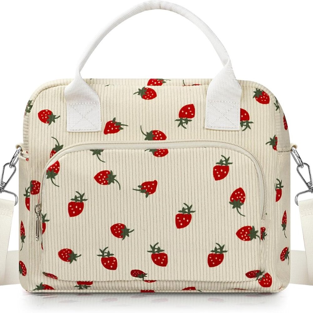 Lunch Box For Women Insulated Lunch Bag Cute Corduroy Lunch Tote Bags Lightweigh